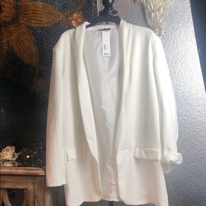 Long white blazer